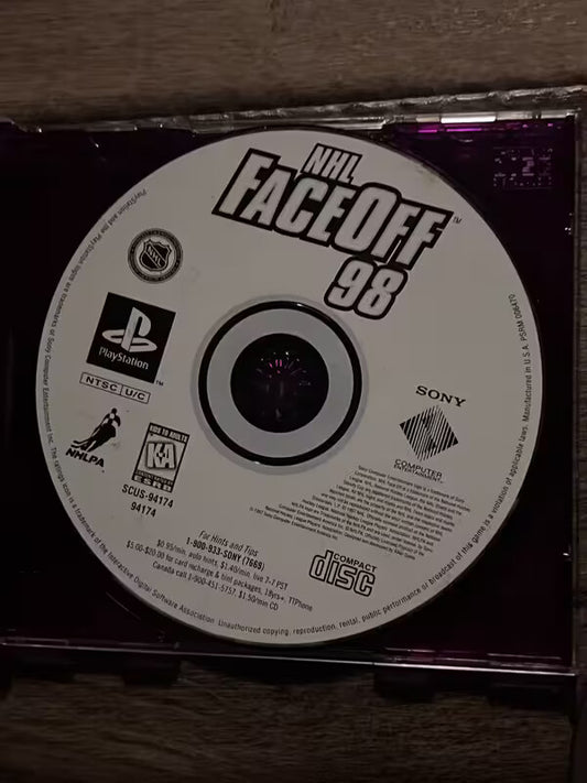 NHL FaceOff 98 (Sony Playstation 1 PS1, 1997) DISC ONLY