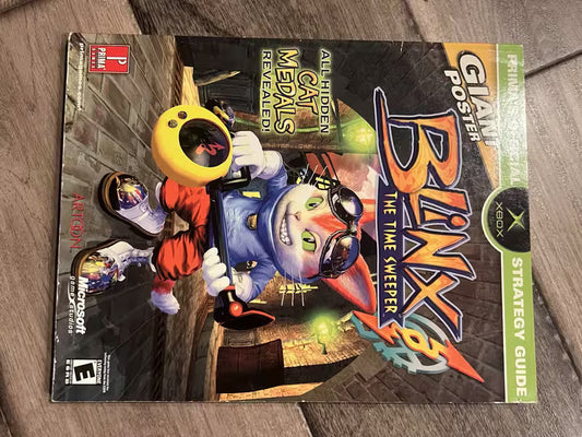 Prima Blinx the Time Sweeper Strategy Guide With Poster Xbox 2002