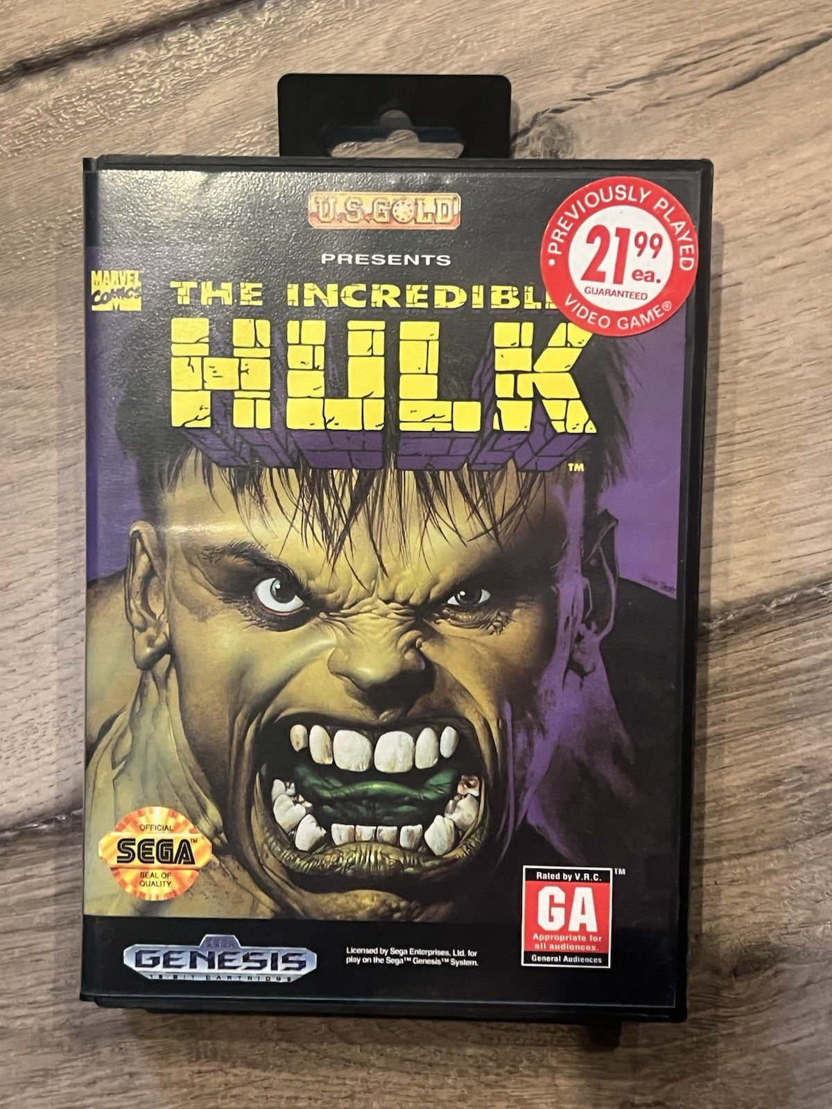 The Incredible Hulk (Sega Genesis, 1994) WITH BOX NO MANUAL