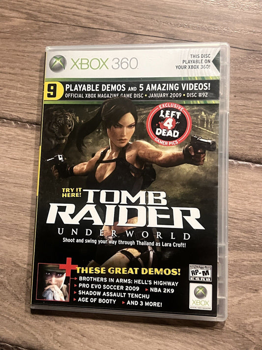 Tomb Raider: Underworld Xbox 360 Magazine Demo Disc #92 CIB