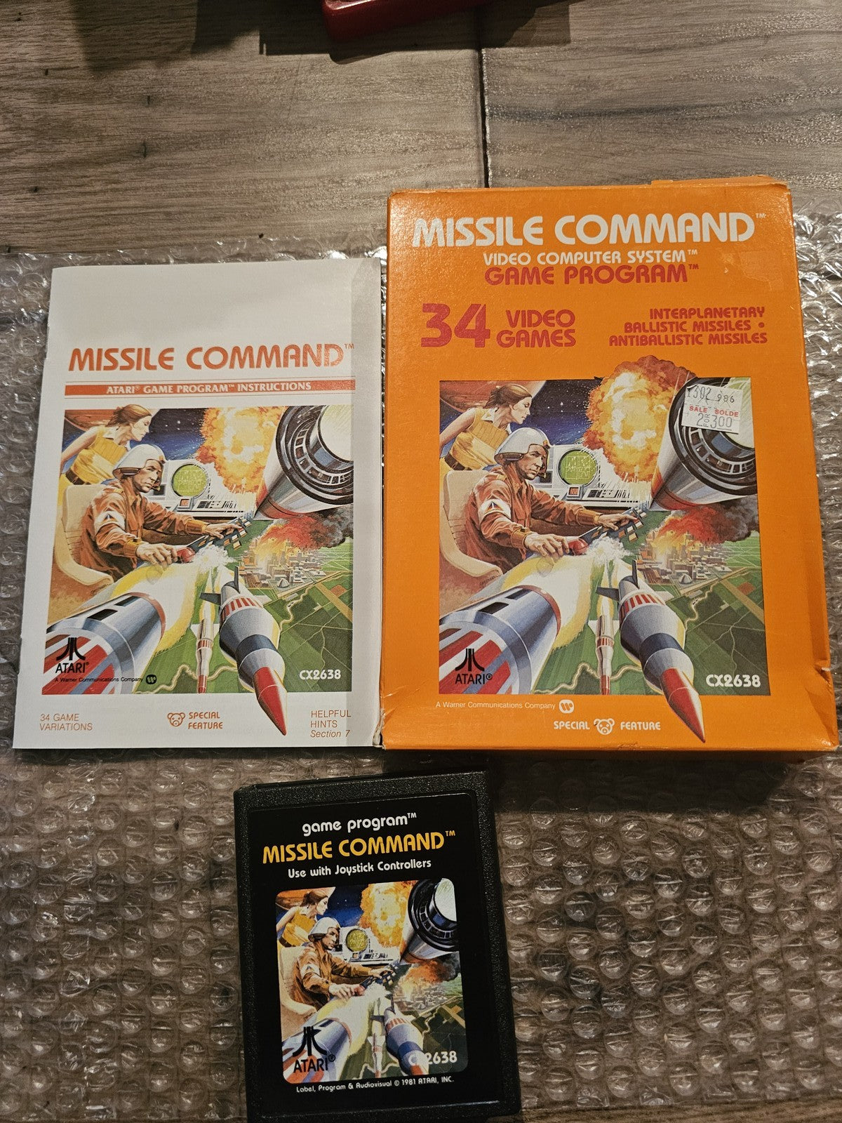 Missile Command (Atari 2600, 1981) CIB COMPLETE