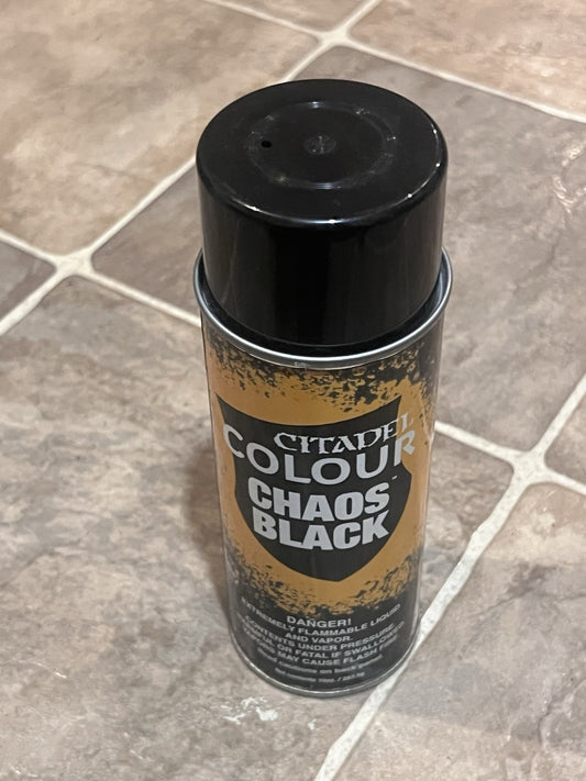 Warhammer Citadel Chaos Black Spray Primer New