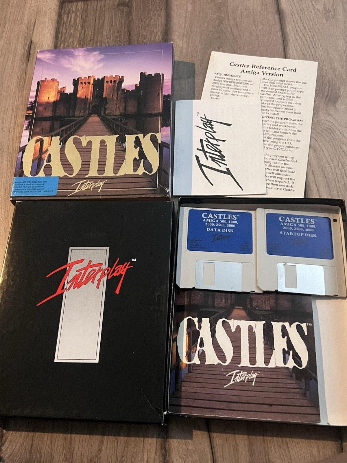 Castles Interplay 3.5" discs 1991 Amiga CIB COMPLETE IN BIG BOX