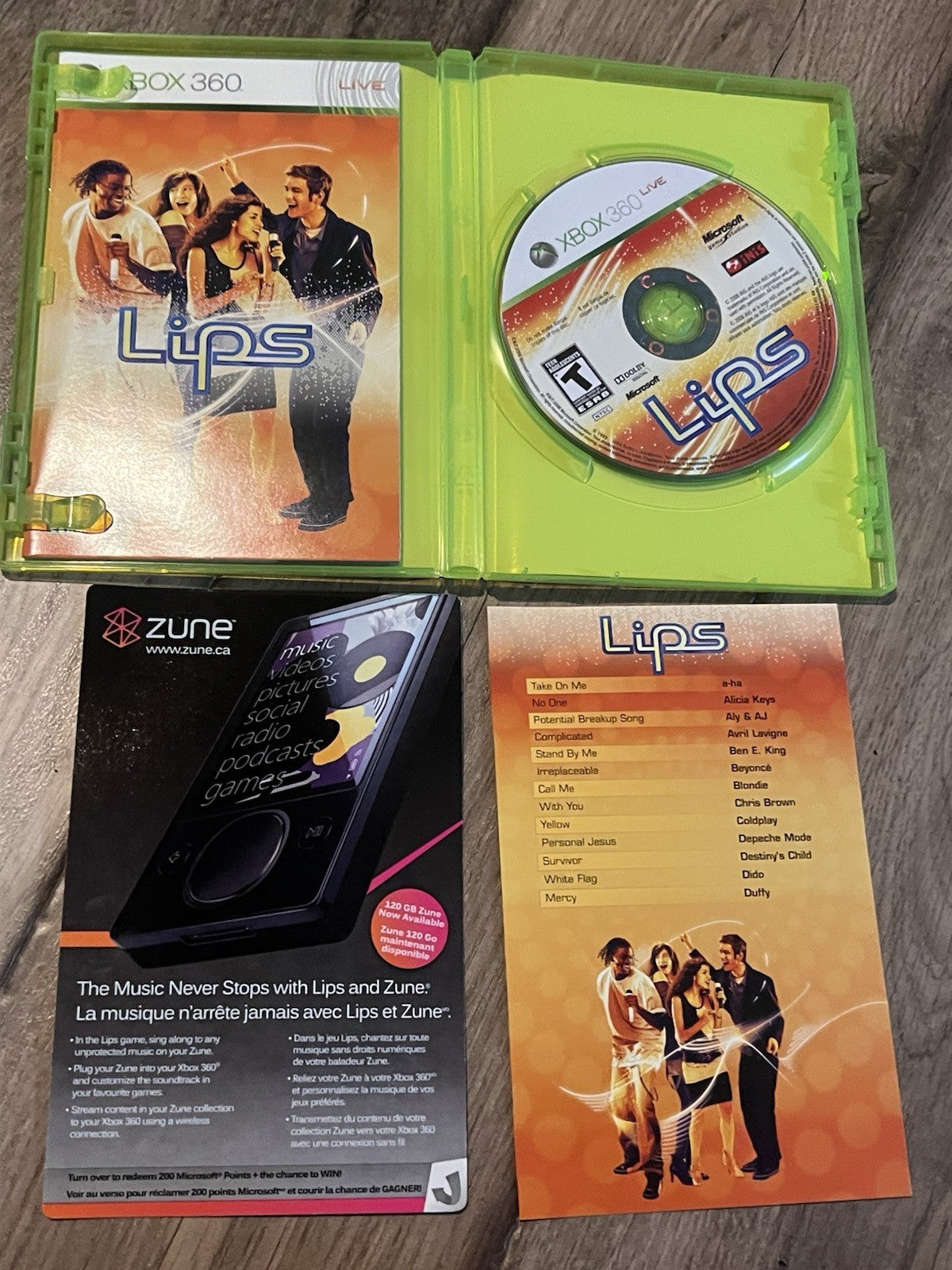 Lips (Microsoft Xbox 360, 2008) CIB COMPLETE