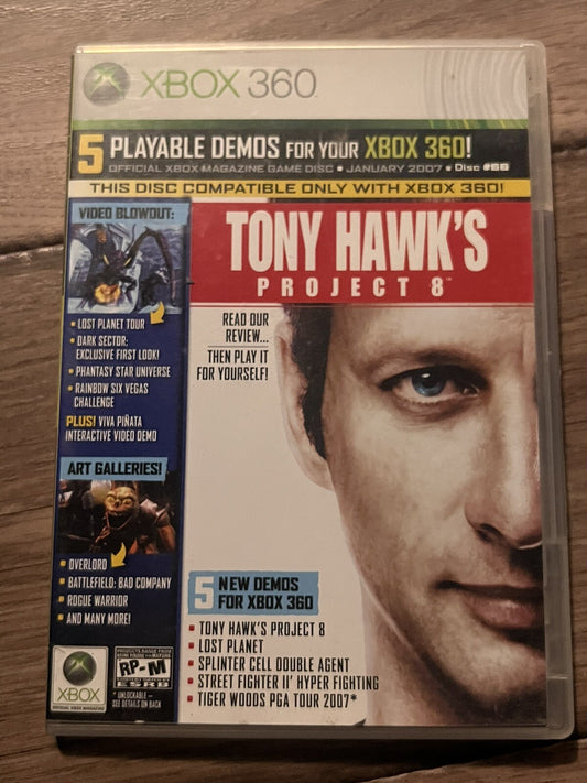 Xbox 360 Magazine Demo Disc #66: Tony Hawk Project 8(Xbox 360, January 2007) CIB
