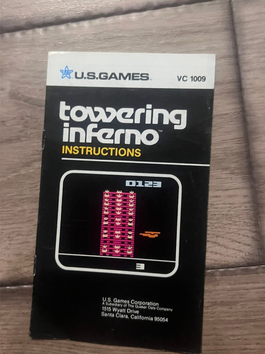 Towering Inferno (Atari 2600, 1982) MANUAL ONLY