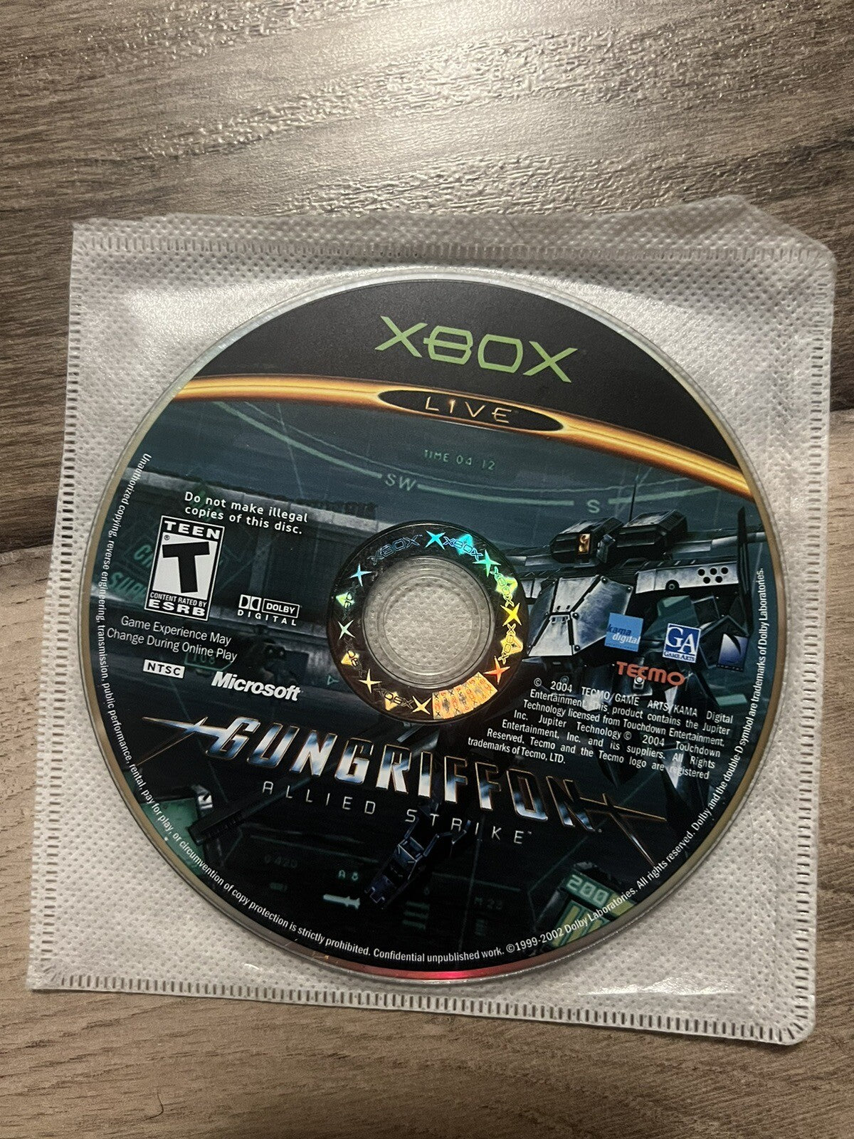 GunGriffon: Allied Strike (Microsoft Xbox, 2004) DISC ONLY