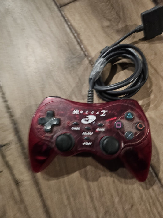 Model PS-80520 Nyko Omega 2 PlayStation 2 PS2 Red Clear Controller