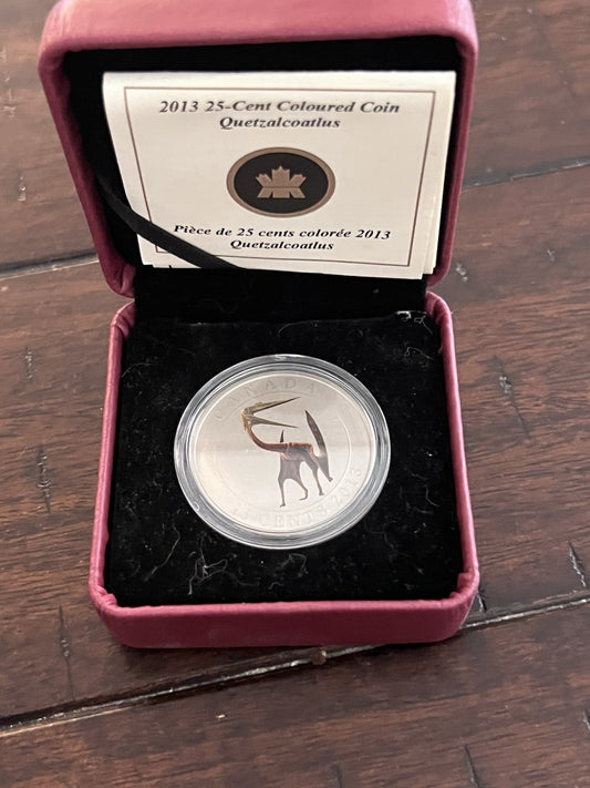 2013 Canada 25 Cent Coin Quetzalcoatlus Prehistoric Creatures (NO OUTER BOX)