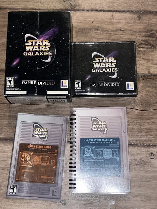 Star Wars Galaxies An Empire Divided Complete CIB Box Manual PC CD Windows 2003