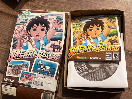 Go Diego Go Safari Rescue (PC CD-ROM, 2009) CIB COMPLETE BIG BOX