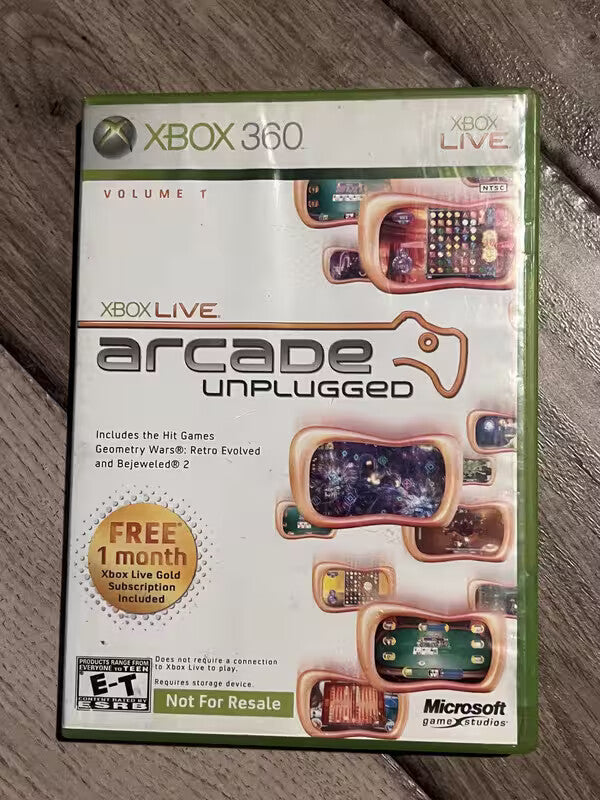 Xbox Live Arcade Unplugged (Microsoft Xbox 360, 2006) NO MANUAL