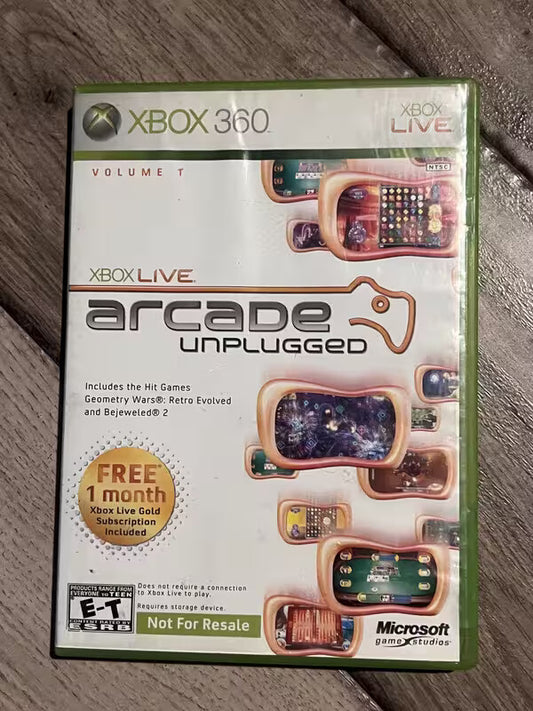 Xbox Live Arcade Unplugged (Microsoft Xbox 360, 2006) NO MANUAL