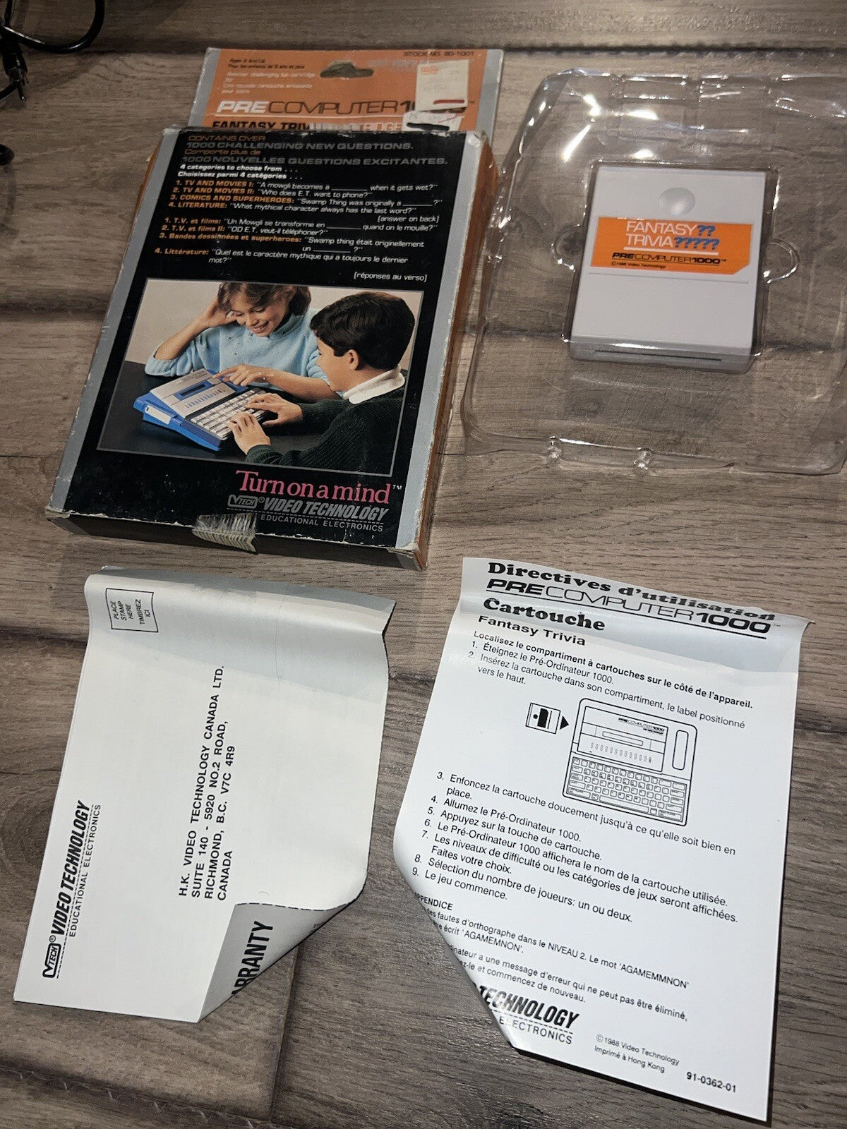 Vintage 1988 Vtech Precomputer 1000 Fantasy Trivia Game CIB WITH MANUAL