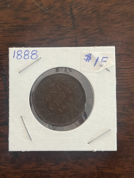 1888 Canada Large Cent Large Penny VF-20 Details