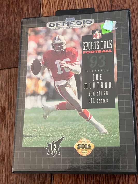 Sports Talk Football '93 Starring Joe Montana (Sega Genesis, 1992) NO MANUAL