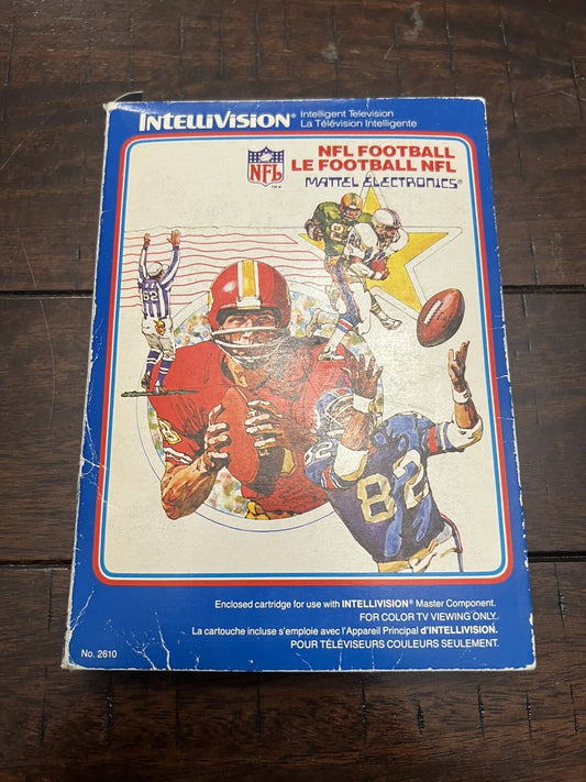 NFL Football (Intellivision, 1980) CIB NO OVERLAYS PLAYBOOK IS RIPPED