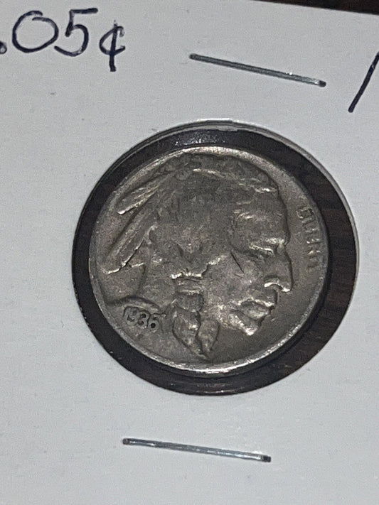 1936-S United States 5C Buffalo Nickel