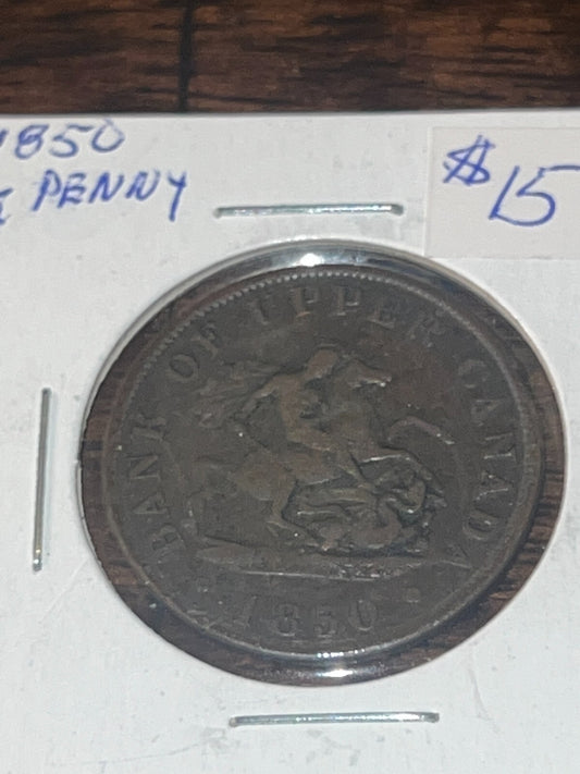 1850 Upper Canada 1/2 Penny Token