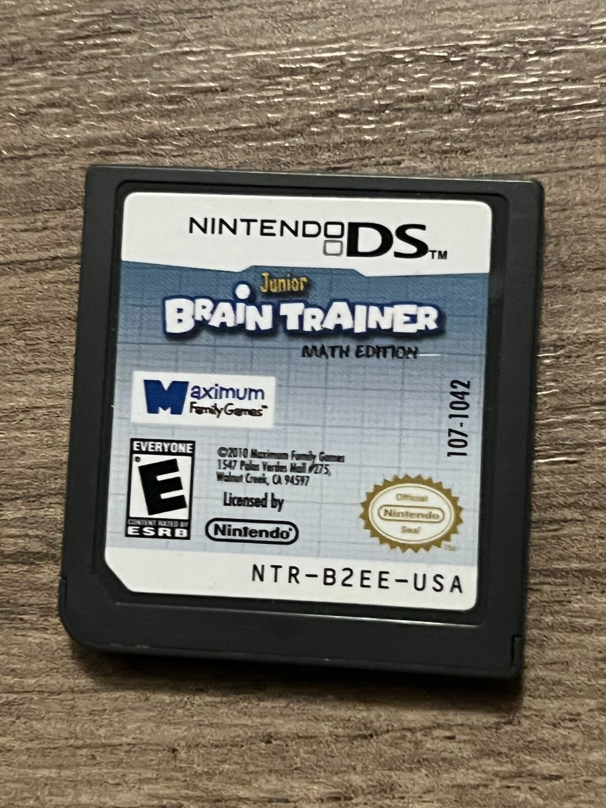 Junior Brain Trainer: Math Edition (Nintendo DS, 2011) CART ONLY