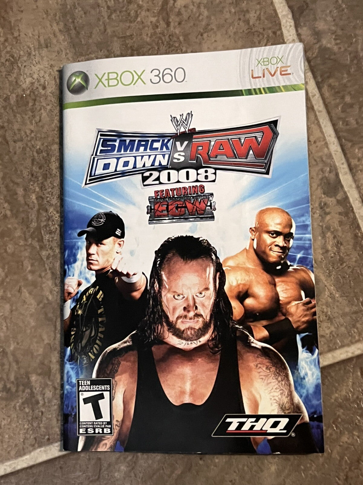 WWE Smackdown vs. RAW 2008 (Microsoft Xbox 360, 2007) MANUAL ONLY