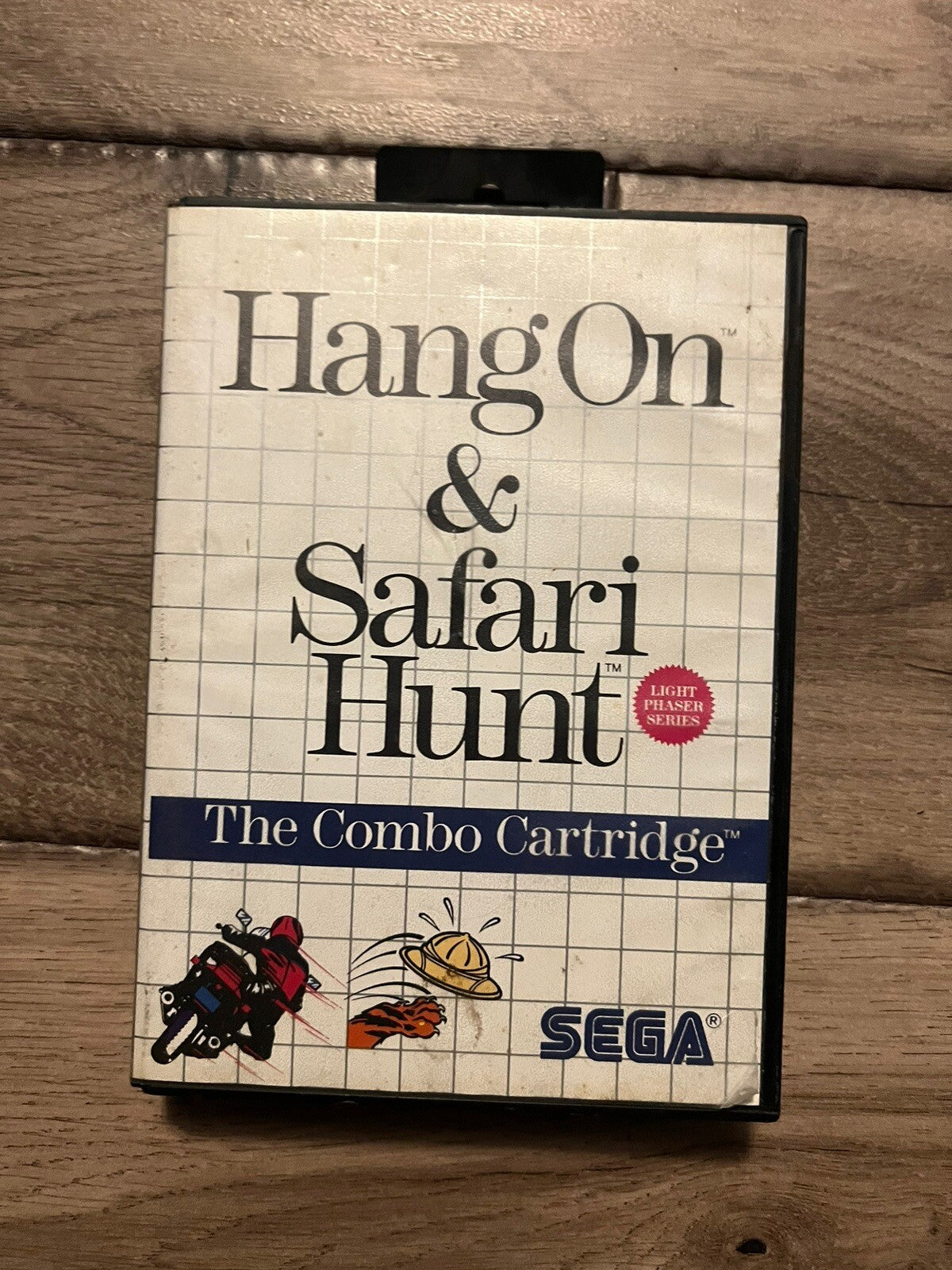 Hang-On & Safari Hunt (Sega Master System, 1986) WITH BOX NO MANUAL