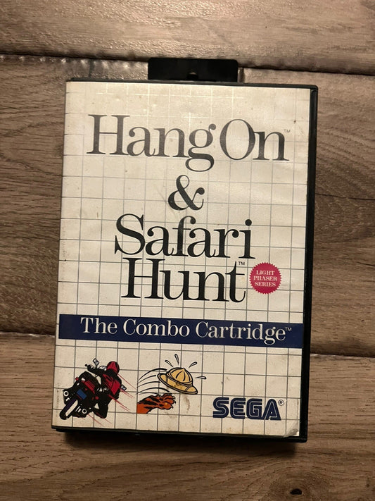 Hang-On & Safari Hunt (Sega Master System, 1986) WITH BOX NO MANUAL