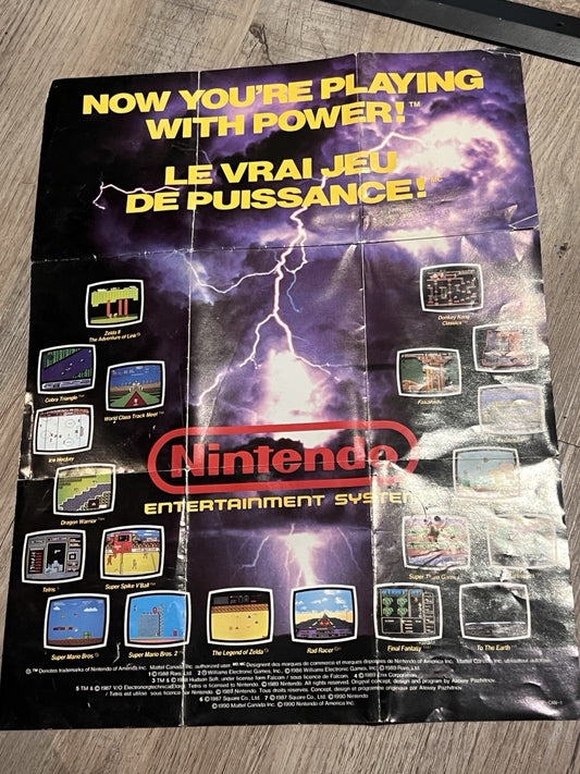 Super Nintendo Original Poster Only Now You’re Playing With Power GP-CAN-1