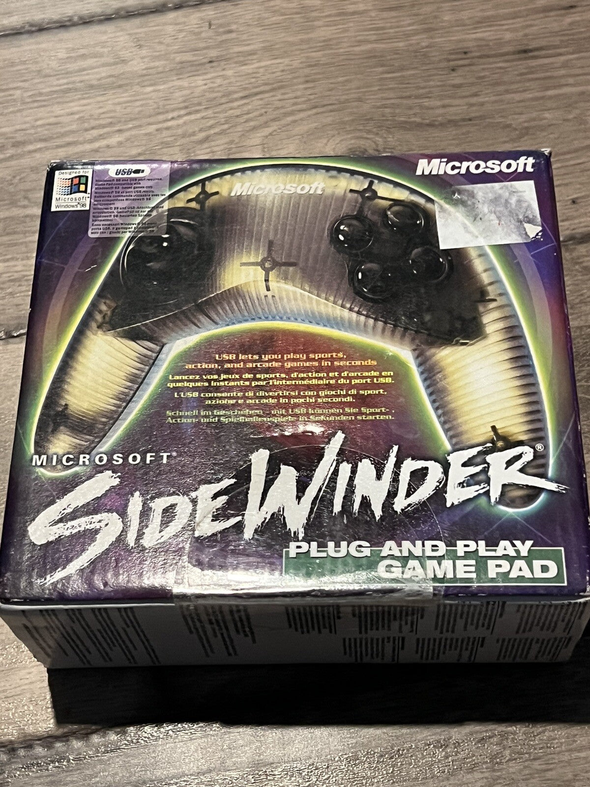 Microsoft Sidewinder Plug & Play PC Game Pad Green USB Original Box Vintage