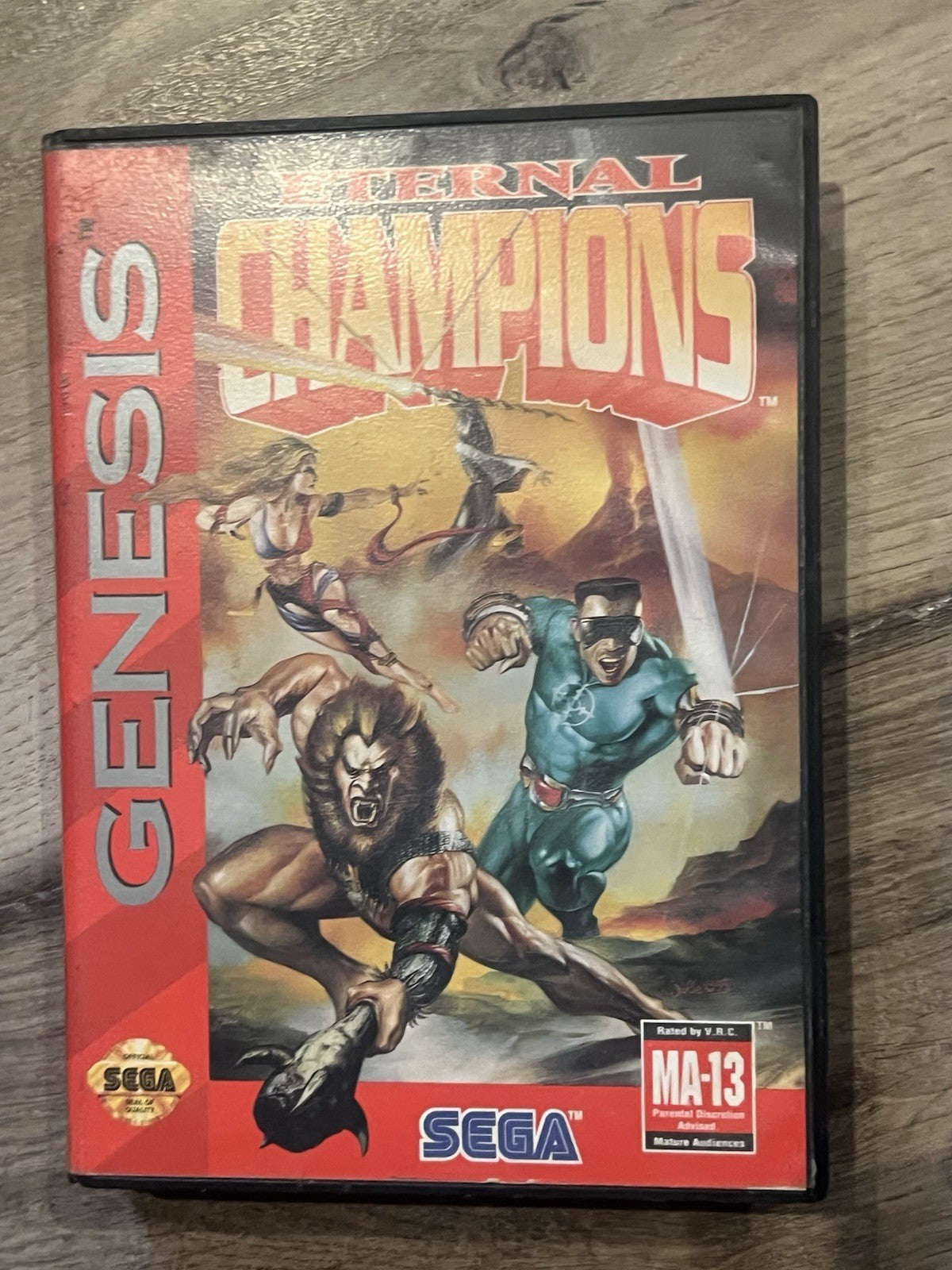 Eternal Champions (Sega Genesis, 1993) WITH BOX NO MANUAL