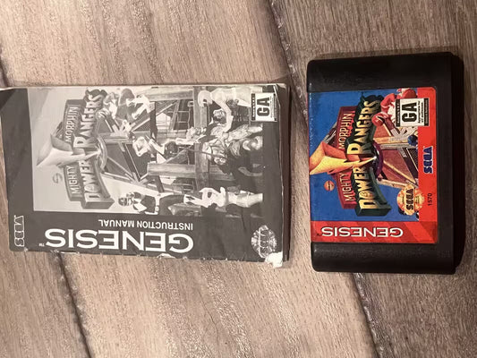 Mighty Morphin Power Rangers (Sega Genesis, 1994) CART ONLY WITH MANUAL