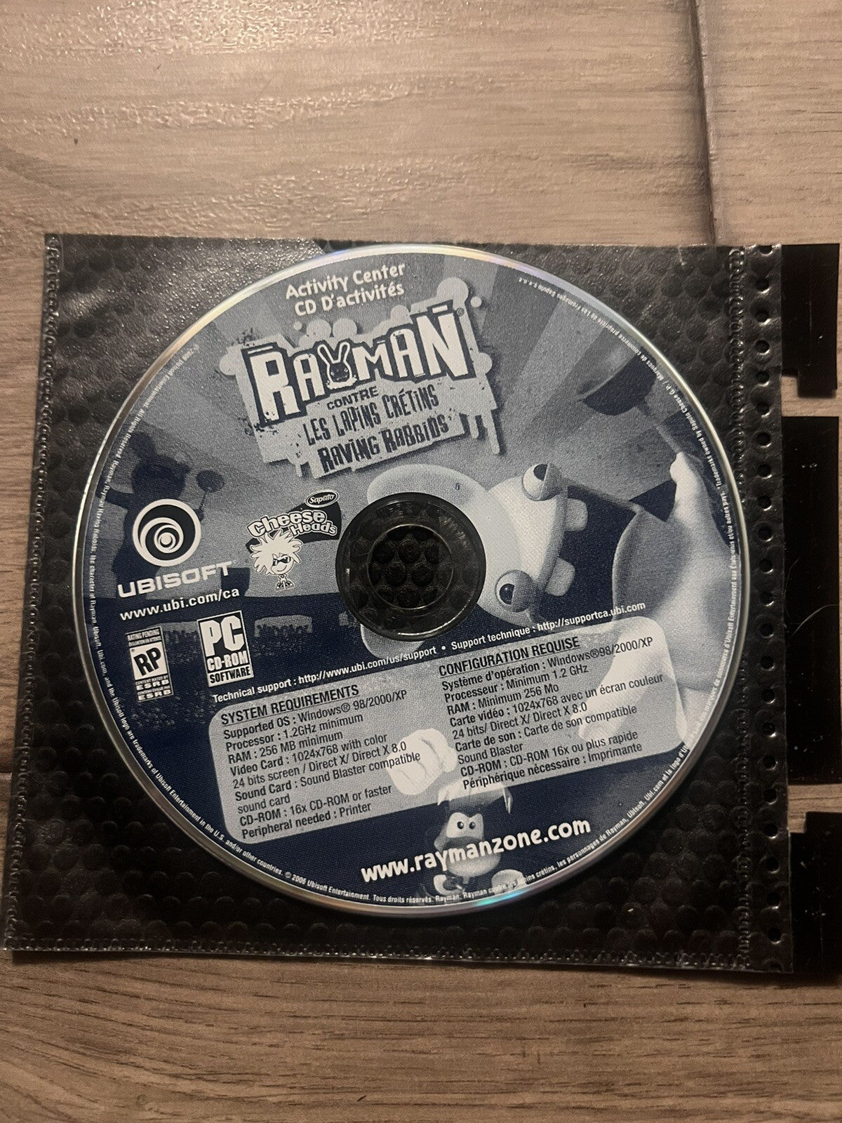 Rayman Raving Rabbids Activity Center CD Rom (PC, 2007) DISC ONLY
