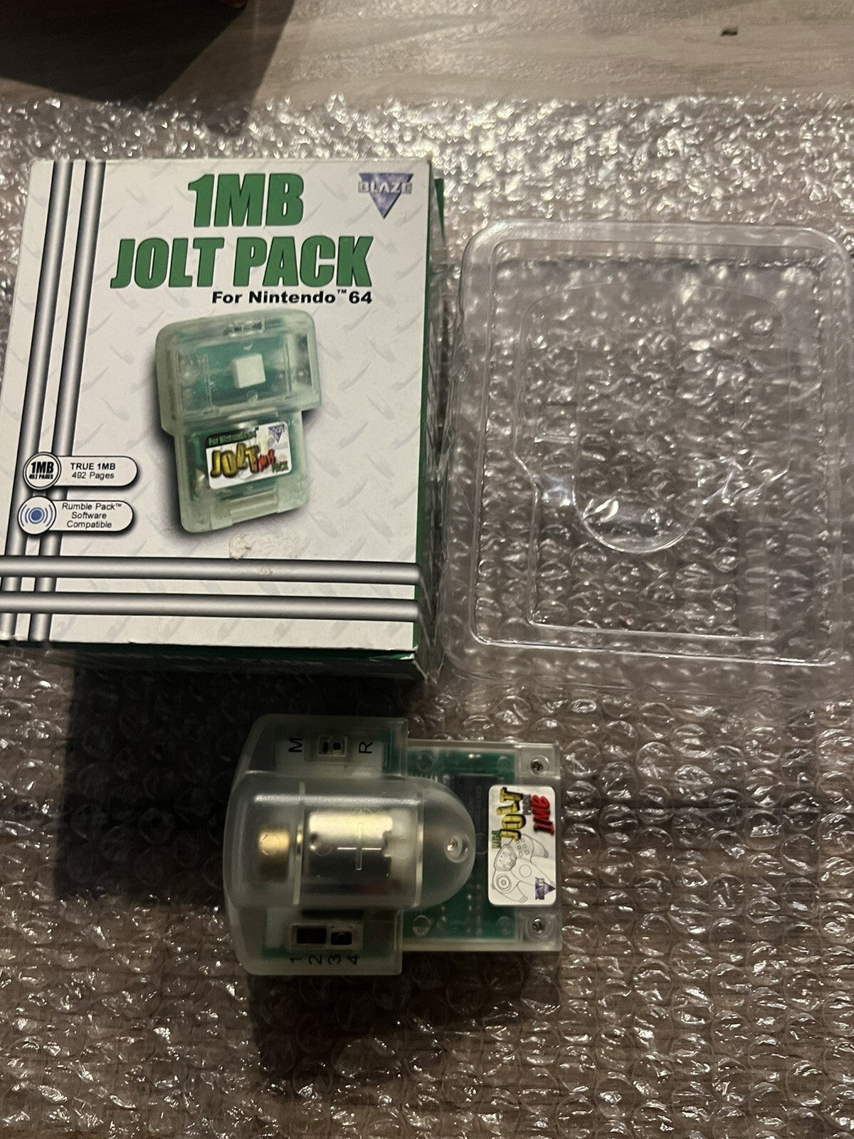 Nintendo 64 N64 Video Game Controller Blaze Jolt Pack RUMBLE PAK Tremor CIB BOX