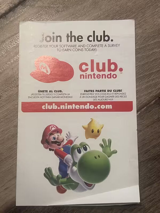 Super Mario Galaxy 2 Nintendo Wii Club Nintendo Insert Only