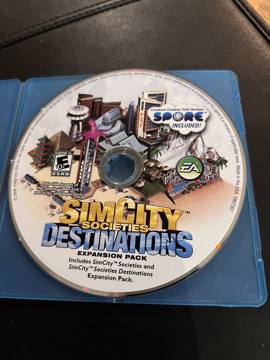 Sim city societies+destinations expansion pack PC Windows XP *DISC ONLY*