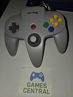 Retrolink USB N64 Nintendo 64 Style Controller Gray Game Pad for PC/MAC Tested