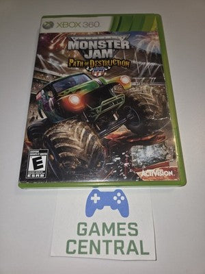 Monster Jam: Path of Destruction (Microsoft Xbox 360, 2010) CIB COMPLETE
