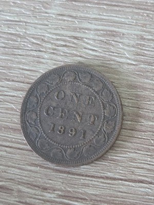 1891 Canada Large Penny 1 Cent Victoria LL LD Obverse 2