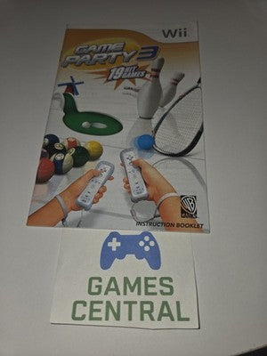 Game Party 3 (Wii, 2009) MANUAL ONLY
