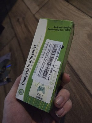 Microsoft Xbox 360 Charging Cable 2 In 1 Third Party