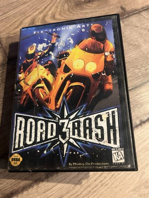 Road Rash 3 III (Sega Genesis, 1995) CASE + MANUAL ONLY DAMAGED MANUAL
