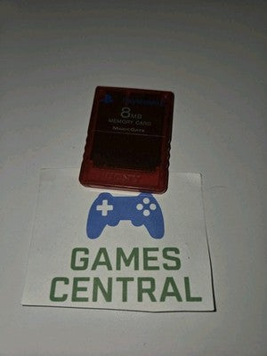 Genuine Official Clear Red Sony PlayStation 2 MagicGate 8MB Memory Card PS2
