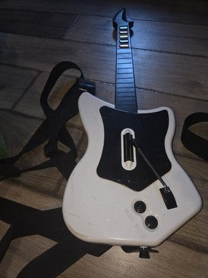 Guitar Hero Guitar Playstation 2 PS2 Red Octane Wireless White No Dongle 95025