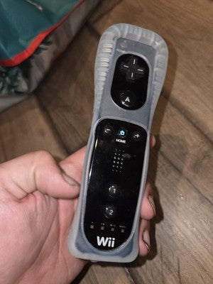 Black Wii Remote Controller With Sleeve Cover No Wristband