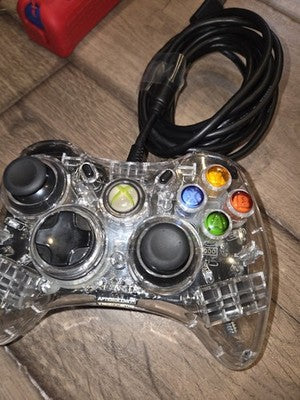 PDP Afterglow Xbox 360 Wired Controller Clear/Red PL-3702