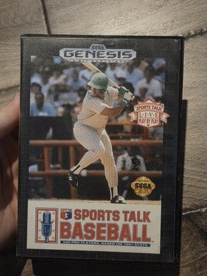 Sports Talk Baseball (Sega Genesis, 1992) WITH BOX NO MANUAL