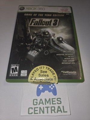 Fallout 3: Game of the Year (Xbox 360, 2008) CASE + MANUAL ONLY