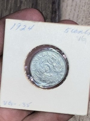1924 King George V Nickel Circulated Nice Coin Album Collectable