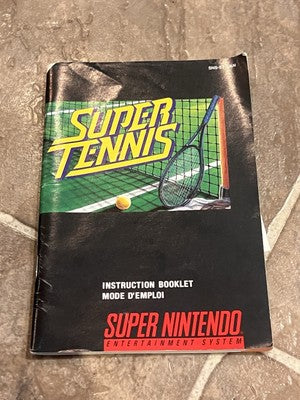 Super Tennis SNES Super Nintendo Instruction Booklet Manual