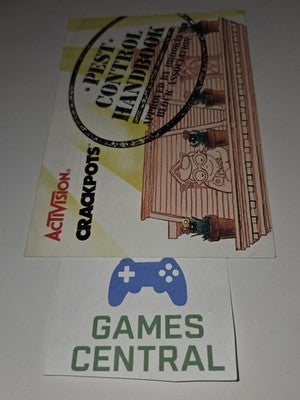 Crackpots Pest Control Handbook Atari 2600 Instruction Manual Only